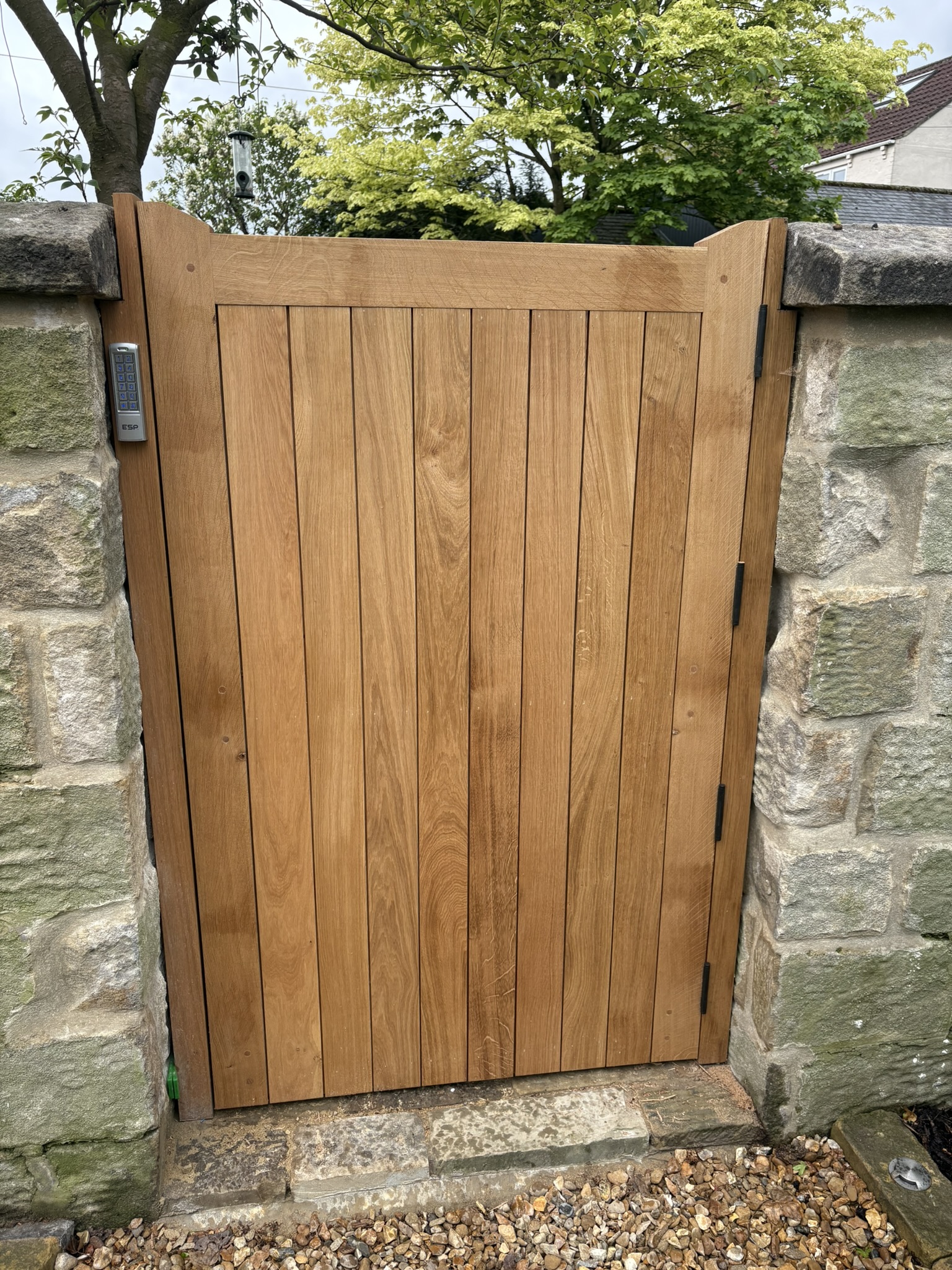 Bespoke oak entrance gate crafted by D&A